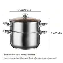 1 件，蒸锅，不锈钢蒸煮一体锅带盖，电磁炉、煤气炉、电炉通用，厨房用具，厨房小工具，厨房配件，家庭厨房用品 - 銀色 - 查看 11