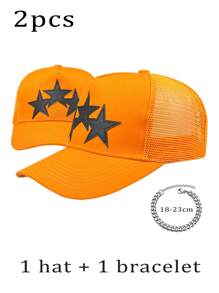 星形标志硬顶透气棒球帽，适合户外活动、运动、日常穿着、女性礼物，适合海滩和海边 - 三顆星cap - 查看 11