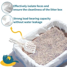 1 rollo de 10 forros para caja de arena de gato con cordón, sin necesidad de limpiar la caja de arena, bolsas de plástico reforzadas con 5 alambres, herramientas de limpieza de caja de arena para mascotas, forros para caja de arena de gato, suministros de limpieza para mascotas