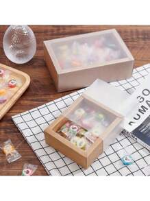 12 套牛皮纸礼品盒，带透明 PVC 套 - 矩形结实木质包装储物盒，适用于礼品、工艺品和派对礼品 | 展开尺寸：9.41x9.33x0.02 英寸，组装盒尺寸：3.27x3.27x1.26 英寸，内部尺寸：2.65x2.65x1.18 英寸 | 非常适合珠宝、糖果、巧克力、DIY 工艺品、婚礼、生日、节日、圣诞节和情人节礼品包装 |，可重复使用且坚固的盒子，适合个人和商业用途 - 彩色 - 查看 2