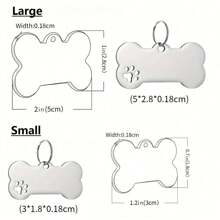 A Personalized Engraved Dog ID Tag, Custom Engraved Dog Bone Shape Name Tag For Puppy Medium Puppy With Phone Number, Custom Engraved Metal Dog Tag - Personalized Bone Shape Pet ID Tag For Home And Outdoors, Classic Style, Wall Mounted, Home Sculpture Wall Decor