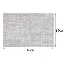1 szt. 45*30 cm Podkładka odporna na ciepło, gruba, wodoodporna, antyoparzeniowa mata stołowa, hotelowa europejska kwadratowa tkana sztuczna lniana mata jadalna z PVC - Jasnoszary - Zobacz 2
