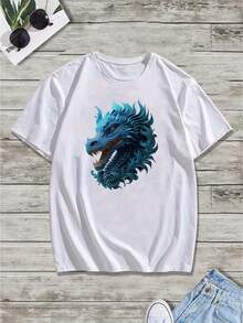 Camiseta Gráfica de Esqueleto de Pesca para Hombre Camiseta de algodón grueso 100 % de 220 g - Blanco - Ver 1