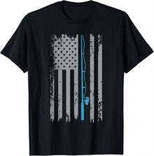 American Flag Fishing Vintage Fisherman T-Shirt.Jpg