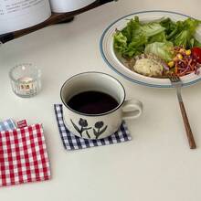 Ins 风格韩式格子杯垫，别致又艺术的咖啡厅/家庭用隔热垫，上镜装饰 - 彩色 - 查看 3
