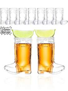 12/10/5 件，1 盎司牛仔靴眼镜，迷你塑料牛仔靴杯，西部牛仔靴眼镜，可重复使用，非常适合牛仔派对、单身派对、婚礼、周年纪念日、花园、烧烤、派对