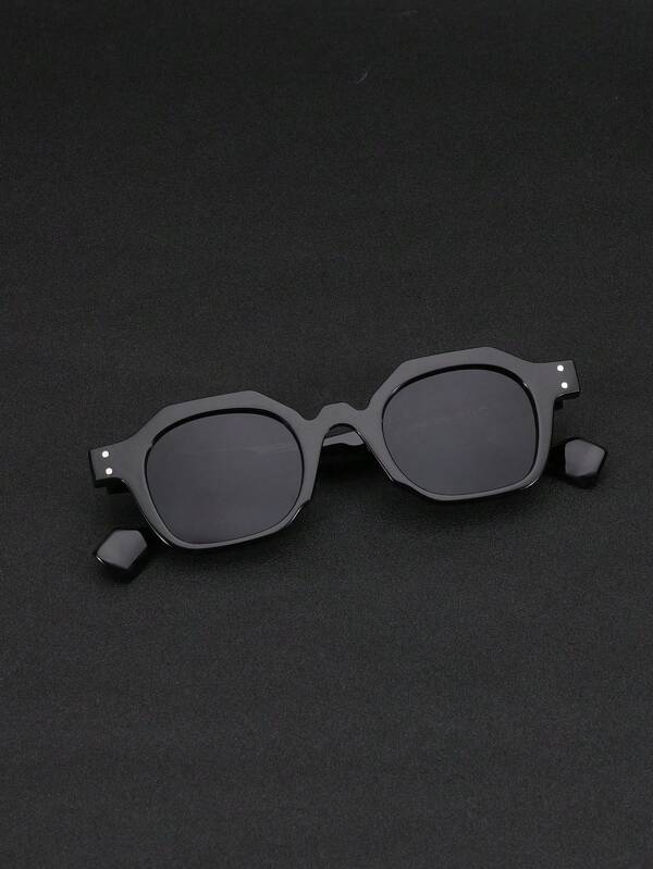 1pc Novos óculos de armação pequena retrô de polígono da moda para homens, acessório de moda versátil para viagens ao ar livre, festas, férias de verão, praia. Seja o foco do estilo de rua