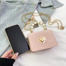 Fashion Pearl Hand-Held Mini Bag, Women's Versatile Shoulder Bag, Chain Crossbody, Red Envelope - Multicolor - View 10