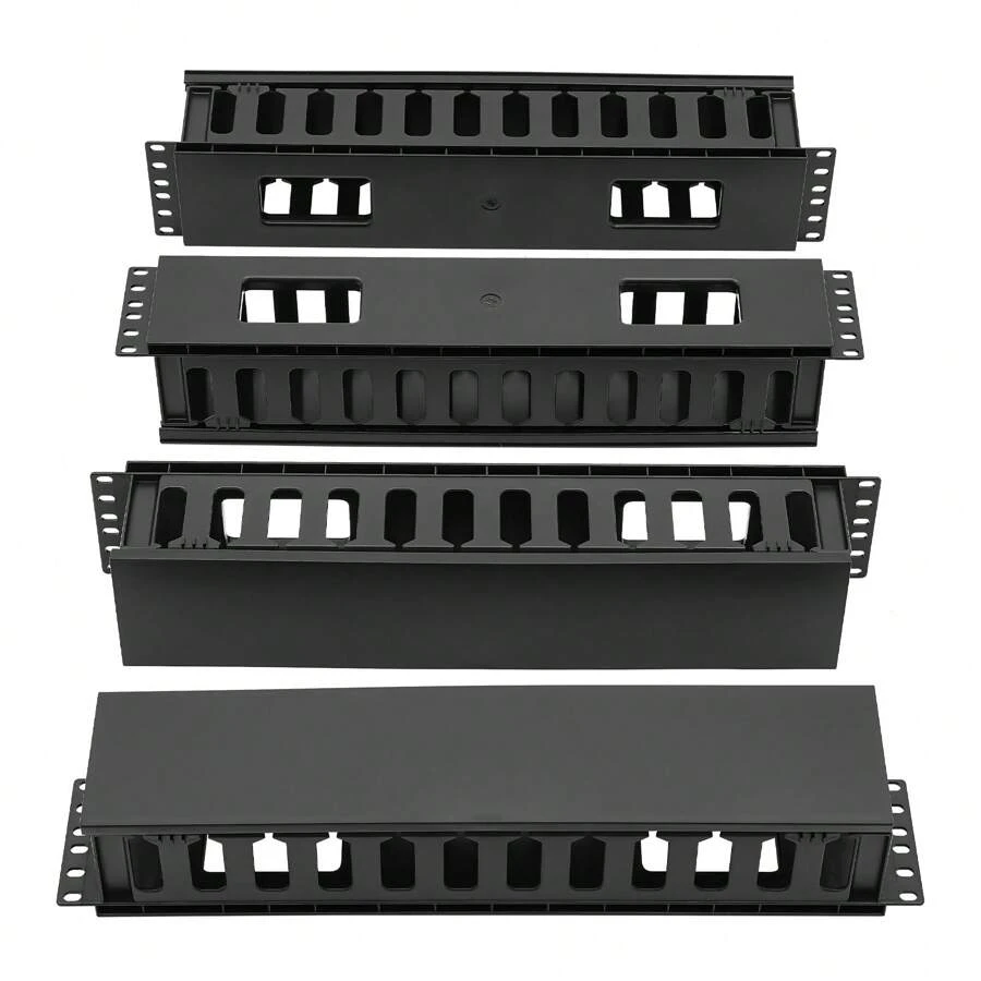 4 Pack Horizontal Rack Mount Cable Management, Cable Organizer, Cable ...