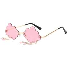 European And American Frameless Cloud Hanging Water Drop Funny Fashion Glasses For Men And Women, Unique Photography And Selfie Accessories For Summer Beach Vacation,Outdoor,Travel