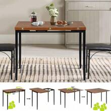 Mesa de Comedor Extensible Mesa Comedor para 2 a 4 Personas Mesa Plegable de Cocina Mesa de Usos Múltiples Marrón