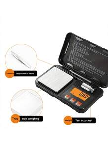 1 件黄金珠宝秤，微型数字秤，高精度便携式电子秤，数字克重秤，测量范围 0.01g/200g，精密小型电子秤，带背光 LCD 显示屏，测量手持式配件秤，适用于精密测量。不含电池 - 彩色 - 查看 13