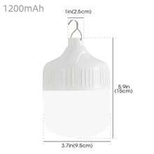 Lámpara portátil recargable por USB para camping al aire libre, luz de emergencia LED de alto poder con gancho, linterna para tiendas de campaña, luz nocturna