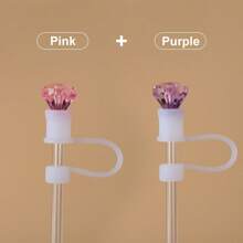 1pc/2pcs/6pcs Rhinestone Straw Cap, Suitabl E For Cups 30oz And 40oz, Dustproof Silicone Straw Caps, Reusable Straw Cover For 10mm (0.4in) Straws, Cup Accessories