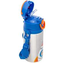 Buba Children's Aluminum Bottle With Silicone Straw And Adjustable Strap - Xanh đậm - Xem 4