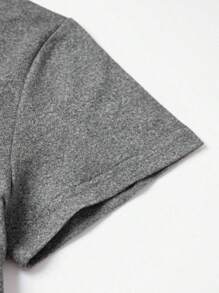 Camiseta casual de mujer con estampado de cuatro corazones con letras Camiseta holgada informal para mujer con estampado de letras inglesas en forma de corazón azul Camisetas de Mujer - Gris - Ver 5