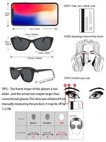 Gafas de moda con montura de plástico en diseño de ojo de gato minimalista, 1 pieza. Para mujeres, ideales para vacaciones tropicales en la playa, actividades casuales al aire libre, festivales musicales, viajes y conducir. Accesorios básicos de vintage para outfits