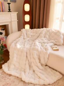 JULY Faux Fur Shaggy Blanket Soft Fluffy Throw For Couch, Cozy Faux Rabbit Fur Bedspread For All Season, Aesthetic Plush White Decor Machine Washable - 白色 - 查看 5