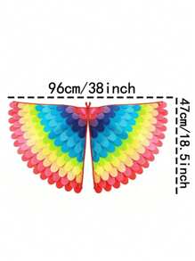 1PC Bird-Wings-Costume For Kids Dress Up, Felt Feathered Festive Attire Set - Felt Non-Woven Fabric Masks And Wing Sets For Hummingbirds, Phoenixes, Hawks, Green Parrots, Costume Hallowen Party, Bird-Costume-Peacock-Wings For Kids With Bird, Gift For Girl Boys, Interactive Game, Party Game, Holiday Accessory