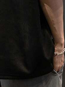 青少年男孩夏季新款字母印花休闲圆领短袖T恤 - 黑色 - 查看 7