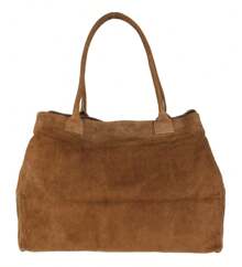 Girly Handbags Italian Expandable Suede Leather Hobo Shoulder Bag Large - Mocha Brown - View 1