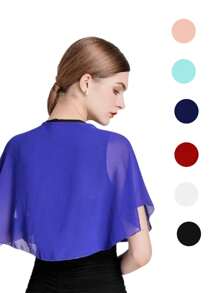 Chal delgado para boda, chal de vestido de novia de tul para cubrir el brazo, de un solo hombro, para banquete de boda al aire libre con vestidos de noche, pequeño chal para cubrir el brazo, ropa para brindar en vestido de novia, capa, chaqueta - Multicolor - Ver 2