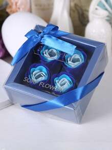 1块玫瑰花瓣造型花香沐浴皂，温和玫瑰精油沐浴皂，礼盒包装，适合情人节、婚礼回礼、新娘送礼会，干花 - 彩色 - 查看 10