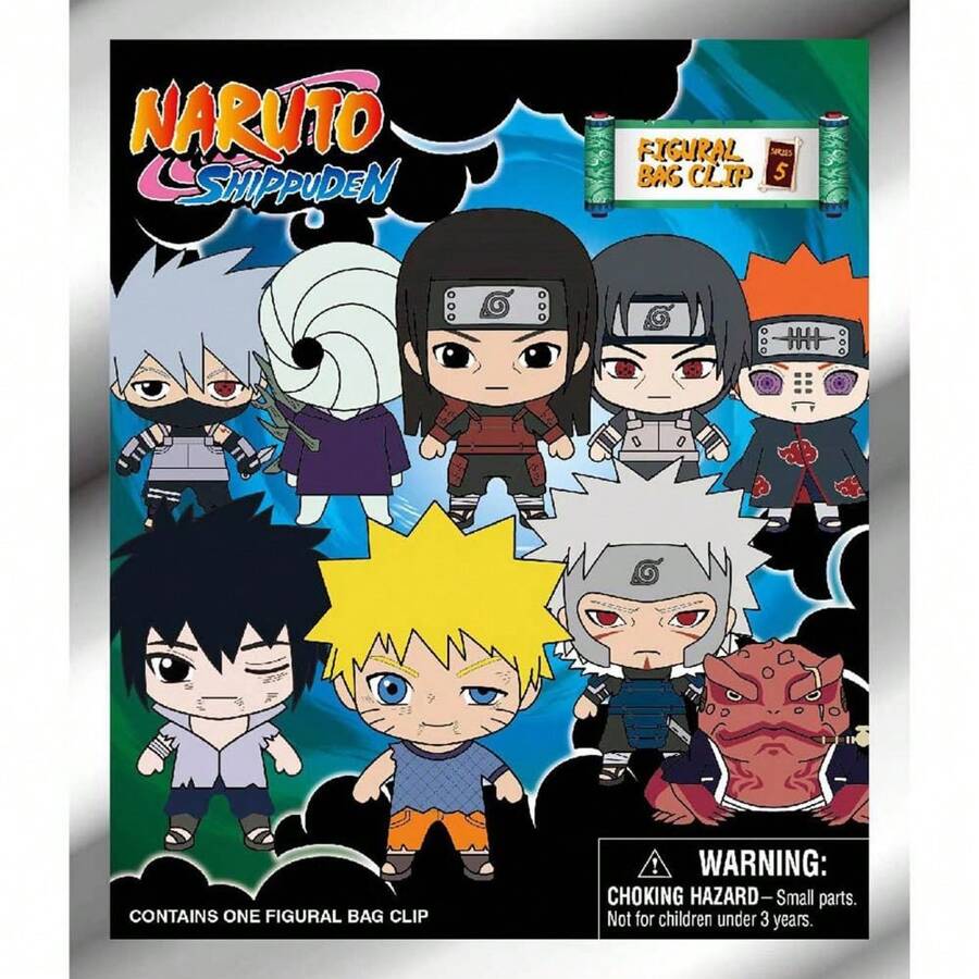 Viz Media 1个火影忍者官方授权3D动漫人物系列3D包夹，随机赠送一个火影忍者角色（鸣人、佐助、佩恩、卡卡西），动漫迷生日派对礼物
