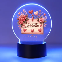 1pc Creative Gifts, Custom Name Lights, Custom Personalized Name Nightlights, Custom Party Decorations, Family Gifts, Friends, Custom Bedroom Decorations, 3D Light Illusion LED Nightlights - Multicolor - View 21