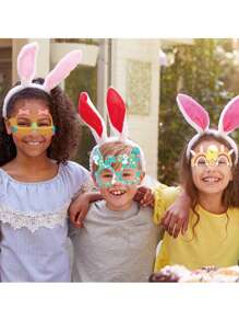 6pcs Easter Rabbit Paper 3D Glasses, Party Decorative Rabbit, Chicken, Carrot, Egg, Paper 3D Glasses Photography Props - Multicolor - View 2