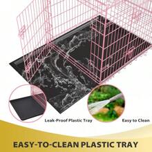BestPet 24 Inch Dog Crates For Small Dogs Folding Metal Wire Crates Dog Kennels Outdoor And Indoor Pet Dog Cage Crate With Double-Door,Divider Panel, Removable Tray,Black