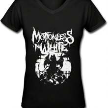 Motionless Music In Theme White Shirt Womens Tops Inspirational Women Lady Basic Short-Sleeve T Shirt Classic V Neck Tees T Shirts Tops For Women Lightweight Workwear X-Large - 黑色 - 查看 1