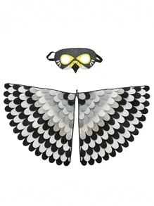 1PC Bird-Wings-Costume For Kids Dress Up, Felt Feathered Festive Attire Set - Felt Non-Woven Fabric Masks And Wing Sets For Hummingbirds, Phoenixes, Hawks, Green Parrots, Costume Hallowen Party, Bird-Costume-Peacock-Wings For Kids With Bird, Gift For Girl Boys, Interactive Game, Party Game, Holiday Accessory