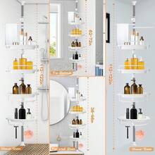 WSBArt - Organizador de ducha resistente – 4 niveles ajustable, acero inoxidable inoxidable, 32-122 pulgadas - Blanco - Ver 7