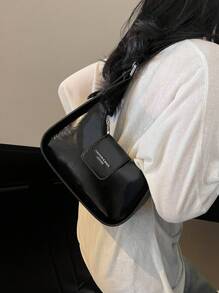 高端时尚单肩斜挎包手提包时尚百搭通勤女士包 - 黑色 - 查看 6