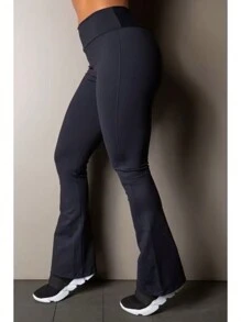 Flare Ballerina Strap Thick Fabric High Waist In Suplex Premium Polyester Comfort With Wolfox - 黑色 - 查看 5