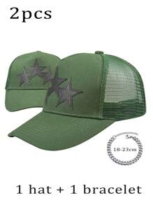 星形标志硬顶透气棒球帽，适合户外活动、运动、日常穿着、女性礼物，适合海滩和海边 - 三顆星cap - 查看 10