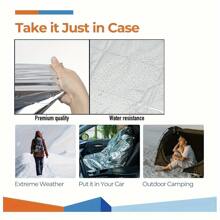 Outdoor Camping Emergency Thermal Blanket, Waterproof Windproof Rainproof Sunscreen All-Season Survival Blanket, Effective For Retaining Body Heat, Anti-Tear Suitable For Camping, Hiking, Trekking, Mountaineering, Foldable & Lightweight For Easy Carrying, Essential Gear For Outdoor Enthusiasts - Multicolor - View 4