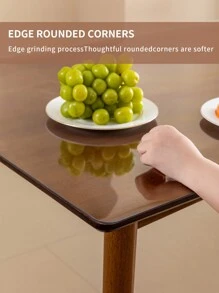 1 Piece PVC Transparent Tablecloth, Transparent Dining Table Protective Film, 1.0 Mm Thick Waterproof, Oil-Proof, Scratch-Resistant, Heat-Resistant Table Cover, Dining Table Surface Protective Film, Suitable For Home, Hotel, Dining Table, Coffee Table, Home Use - Multicolor - View 6