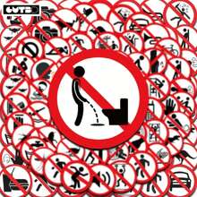 62pcs Funny Prohibitory Signs Sticker - Prank Humor Self Sticker Paper, Waterproof PVC, Matte Surface, Self Adhesive Sticker, Suitable For Diary, Laptop, Phone Case And DIY Project - - Multicolor - View 1