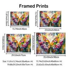 1pc Flower Wing Angel Wing Oil Painting Printed Poster, Framed Home Decoration Painting, Perfect Gift For Beautiful Girls, Suitable For Hanging Bedroom, Dining Room, Living Room, Bathroom Wall Decoration, Ideal Wall Art Decoration - 彩色 - 查看 3
