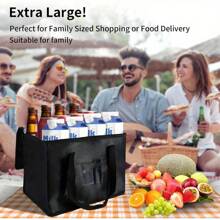 Soft Cooler Bag, 40L Food Delivery Bag For Hot And Cold Food Delivery, Large Cool Bag With Zipper Closure For Camping BBQ Shopping Fishing Family Outdoor Travel