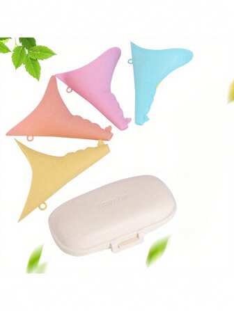 Juego de 2/4 piezas Orinales portátiles de viaje de silicona para exteriores, dispositivo de micción de pie para mujeres, embudo de silicona a prueba de fugas, artículo esencial de viaje para refrescarse en verano, playa, viajes