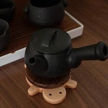 1 Turtle Coaster With Cute Design, Solid Wood Turtle Insulation Pad, Water Kettle Tea Cup Pad, Tableware Anti Scalding Table Decoration