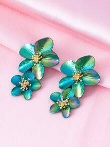 1 par de pendientes creativos y de moda con flores de colores múltiples para mujeres, regalo para amigas, mejor regalo de amiga