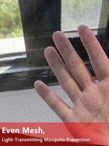 1PC Double-Sided Usable Window Screen, Self-Adhesive Hook & Loop Installation, Reusable, Easy To Install, Mosquito & Bug Protection For Doors & Windows - Black - View 4