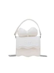 1pc Mini Girl Messenger Bag, Bow Bag, Bag Net Celebrity New Messenger Bag Cute Bow Shoulder Bag Versatile Princess Coin Purse, Childlike Cute, Daily Matching, Suitable For Shopping, Travel Daily Use.