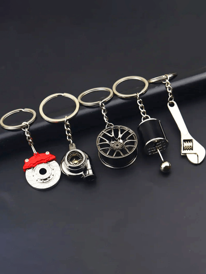1pc/3pcs/5pcs/8pcs Car Lovers Key Chain,Manual Gear Shifter,Wheel Rim,Spanner,Turbo,Brake Disc Keychain,Automotive Accessories,Auto Vehicle Enthusiast Gift Set,Car Truck Bike,Car Parts Keyring,Automobile Parts Keychain,The Car Parts Keychain Set Can Be Applied To Hang Keys, Trinkets, Work Cards, Etc. Car Accessories Bag Charm School Cute Goth Y2k