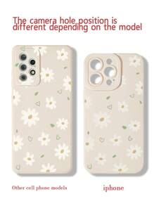 Funda protectora de teléfono antichoque con borde perforado en forma de corazón y flor pintada, compatible con iPhone 16/16 Pro/16 Plus/16 Pro Max, iPhone 15 Pro Max, iPhone 13, iPhone P14, P11 cubiertas suaves, P12 anti-caídas, XS.XR/78P.78GES2, A50 A12 A32 A52 A72 A51 A21S A13 A14 S22 Ultra S23 A33 A53 S20FE, Redmi 11 Lite, 12 Pro, 12/12X, Note 11, 9A, 9C, Poco X3 NFC, Redmi 10, 9, Note 9, 12C, Note 11 Pro, Redmi 10C, Note 8 Pro