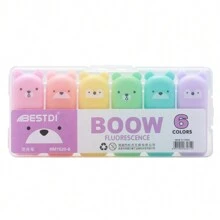 1set,Mini Highlighter,Tiny Markers With Fluorescent Colors Bear Shaped Highlighter,Macaroon Colour Pens,Color Marker, Ledger Pen, Back To School, School Supplies, Cute Kawaii Stationery, Colors For School, Markers, Stationery, Writing Pens, Colored Markers
